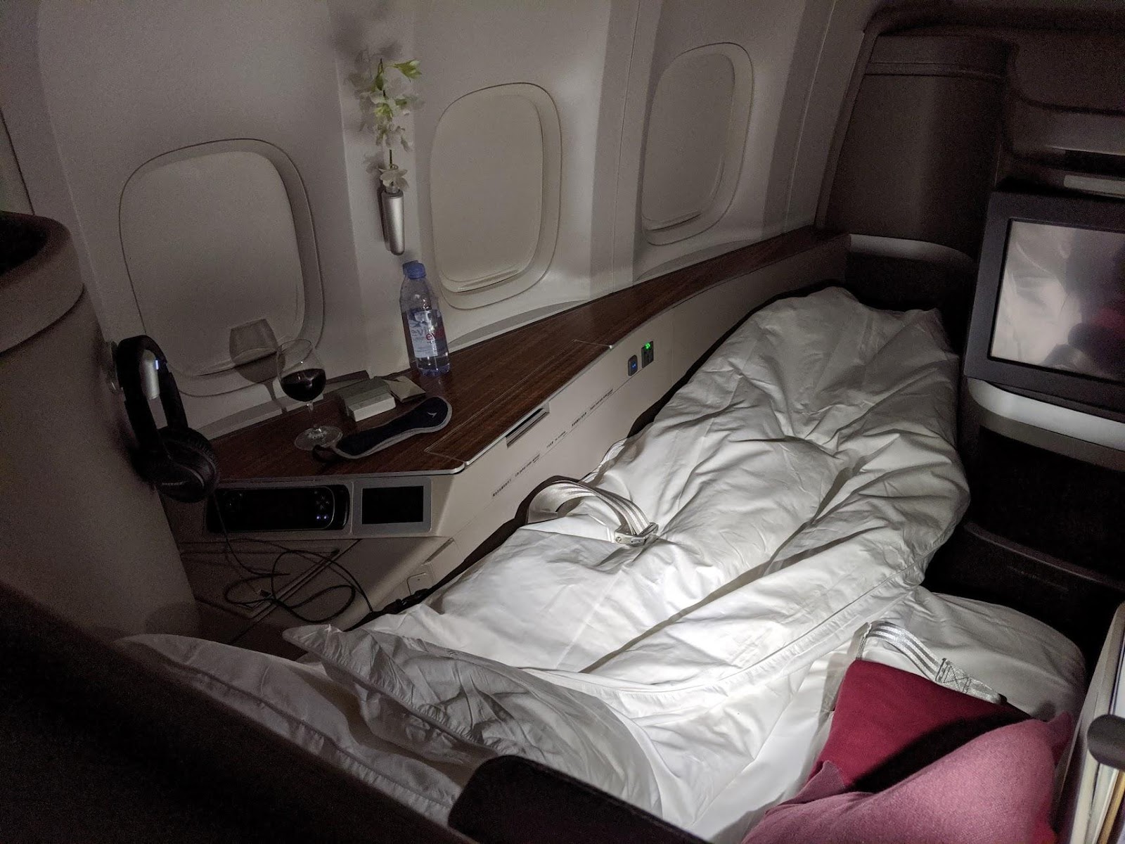 Cathay Pacific First Class Bedding