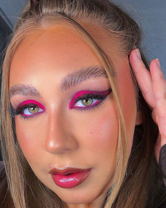 Bold Pink Easter Makeup