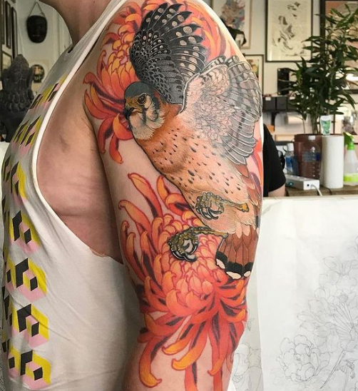 Bird Arm Sleeves Men Tattoo