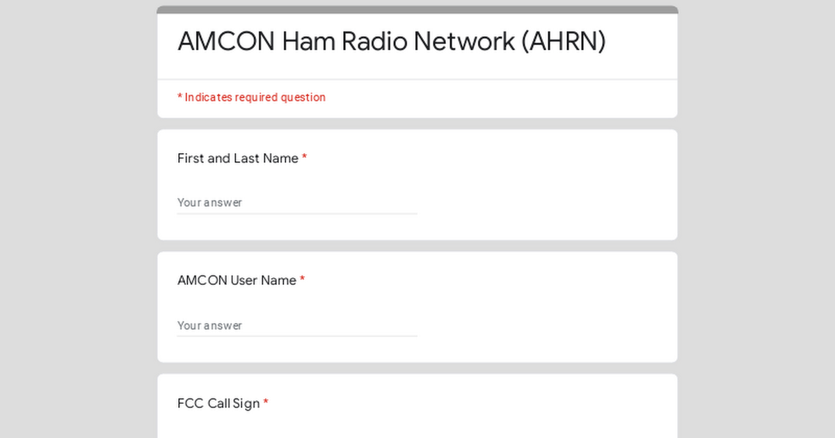 AMCON Ham Radio Network (AHRN)