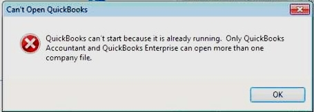 Exact Error Shown while QuickBooks Can't Start Because It is Already Running error hits your system
