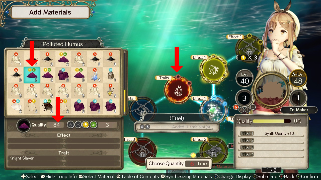 Adding the first Fuel ingredient. | Atelier Ryza: Ever Darkness & the Secret Hideout