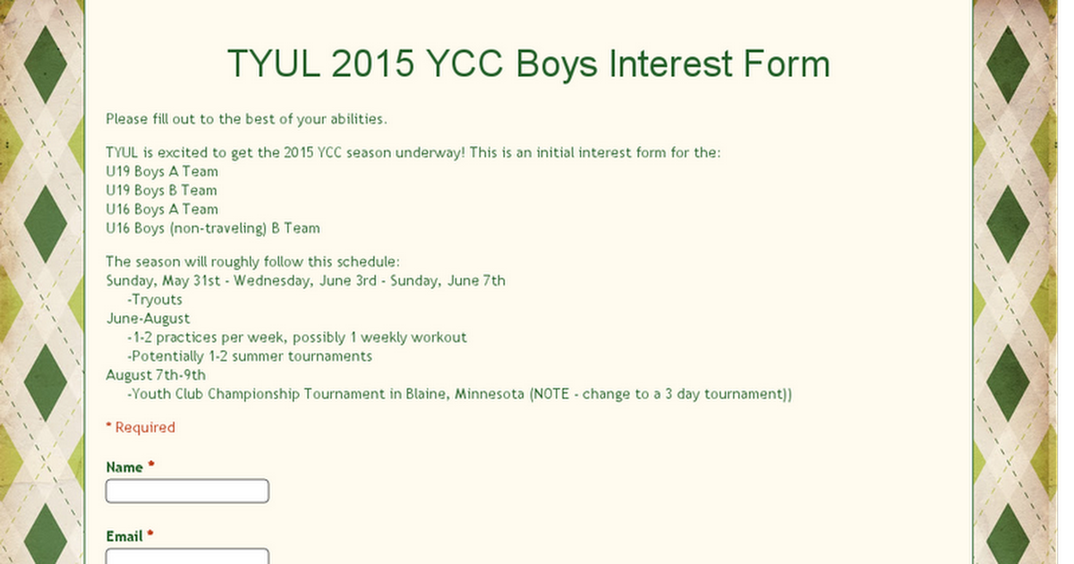 Tyul 15 Ycc Boys Interest Form