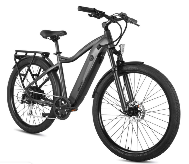 A black electric bike with a white background

Description automatically generated