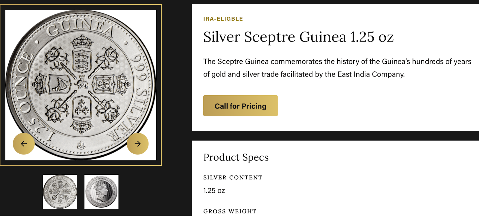 silver sceptre guinea 1.25 oz