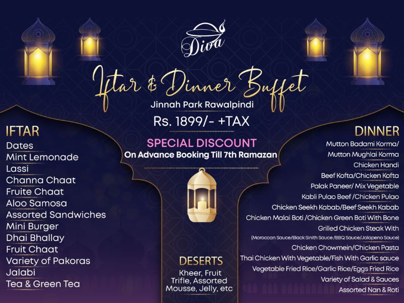 Diva restaurants Ramazan deals