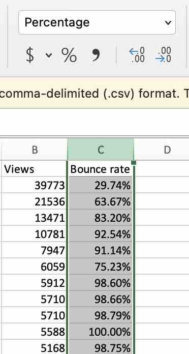 GA4 Export Change Bounce Rate to Percentage