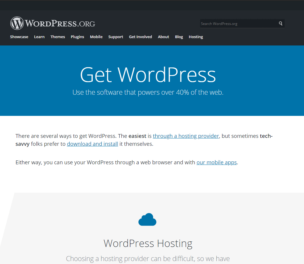 Download WordPress from WordPress.org