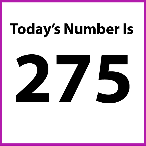 Today's number is 275.