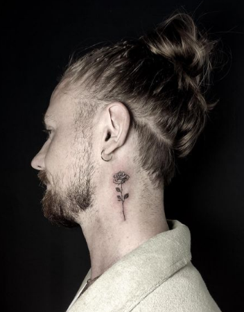 Simple Neck Tattoo For Guys