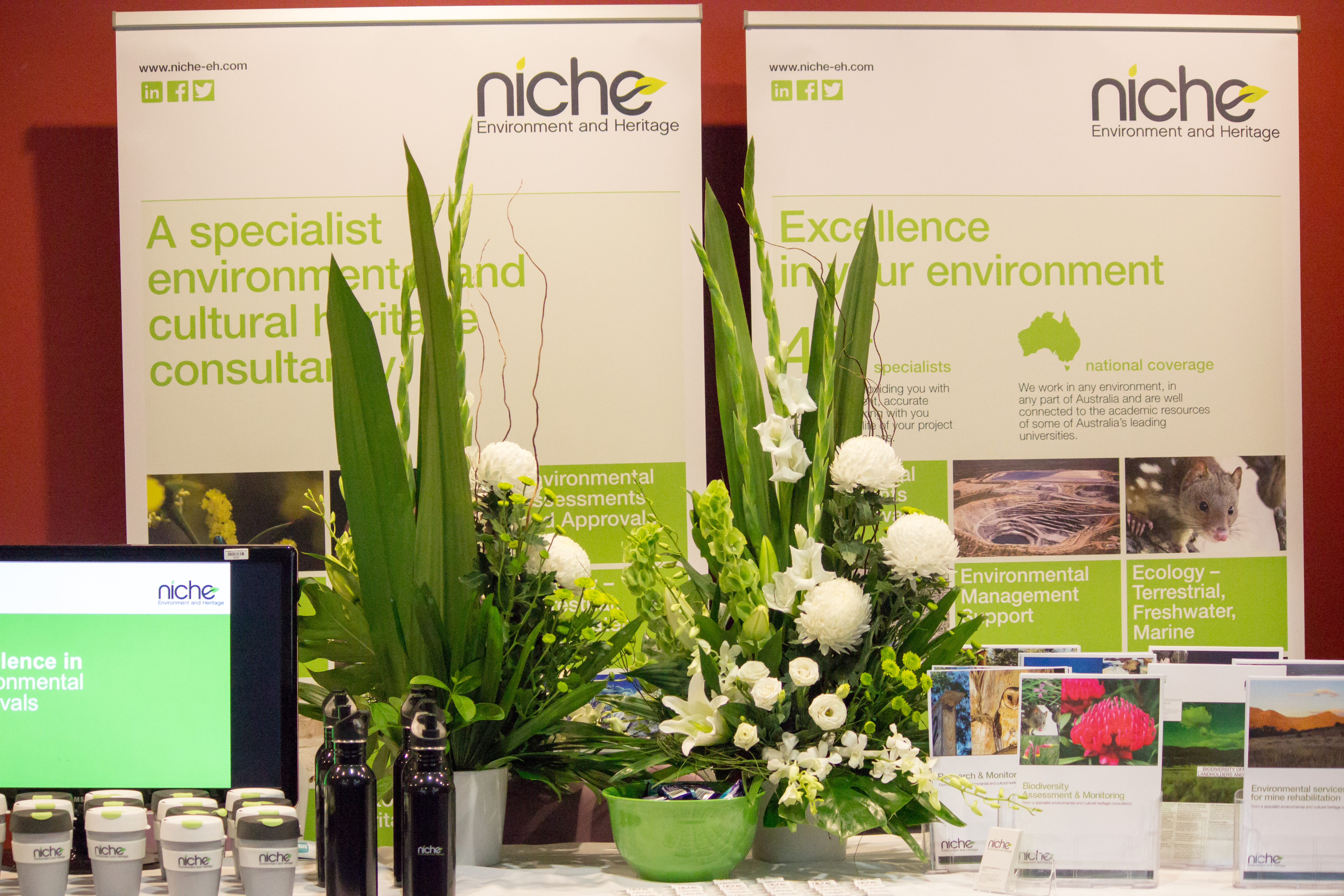 One of the more colourful exhibits was from Niche Environment and Heritage (also a session sponsor)