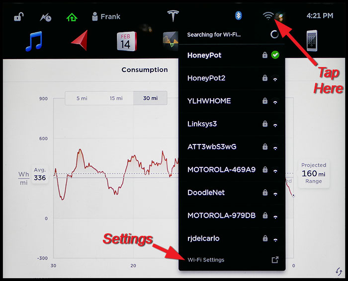 how to connect tesla model 3 to wifi