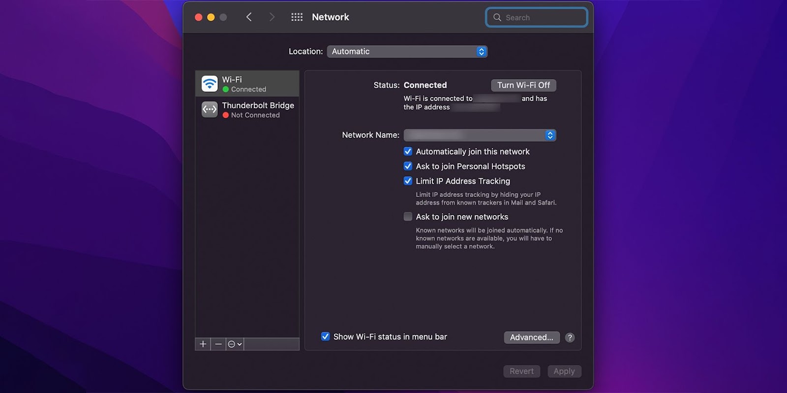 Mac Network settings