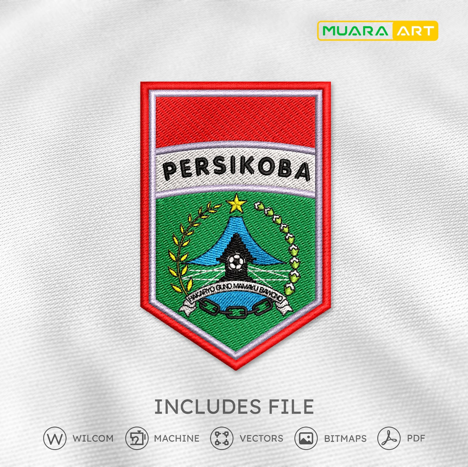 Desain Bordir Logo Persikoba (Kota Batu)