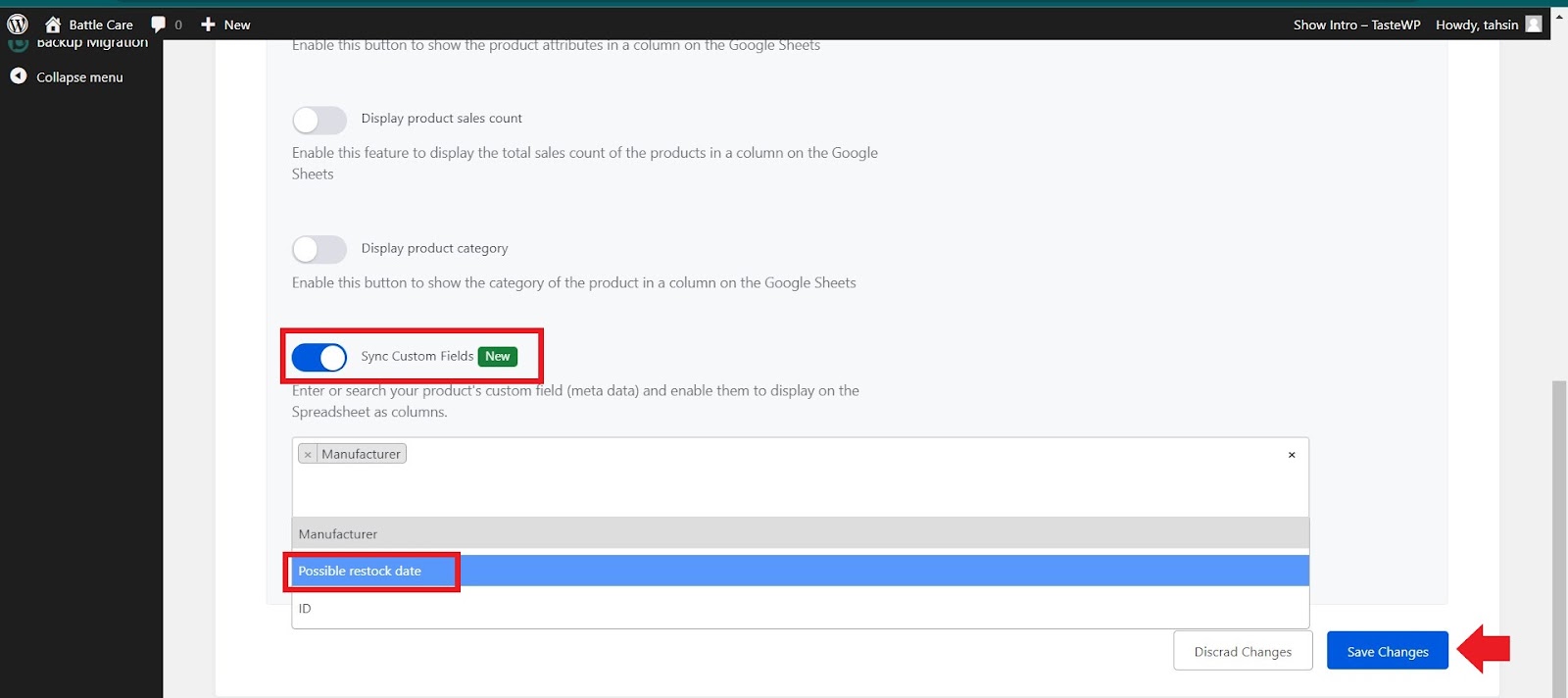 How to Sync WooCommerce Custom Fields with Stock Sync with Google Sheet for WooCommerce