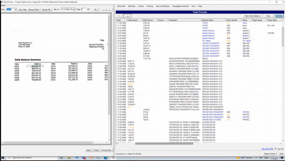 convert credit card statements to excel via ScanWriter