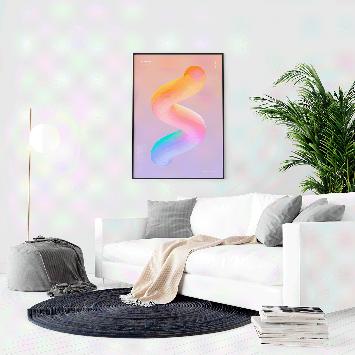 abstract artwork Digital Art  gradient light neon science fiction shapes texture worm