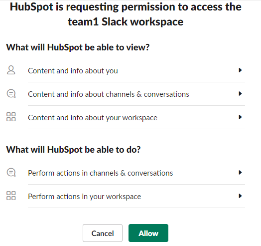 HubSpot Slack Integration Step 6