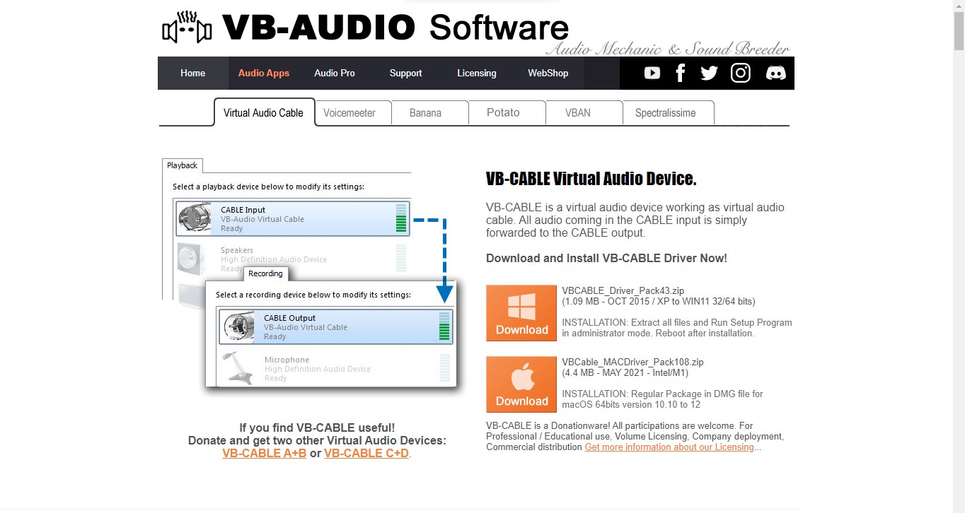 OBS Virtual Microphone - VB-Audio Software