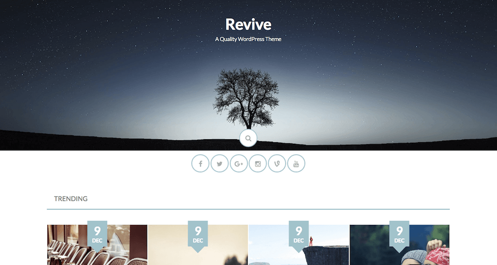 Revive o tema de blog gratuito