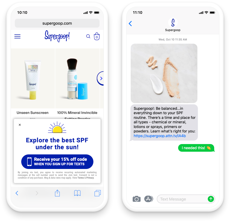 supergoop sms marketing thought leadership