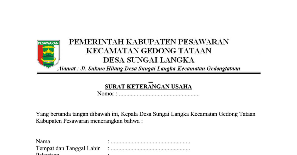 Surat Keterangan Usahadocx Google Drive