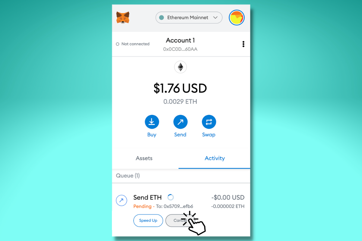 ethereum cancel pending transaction metamask