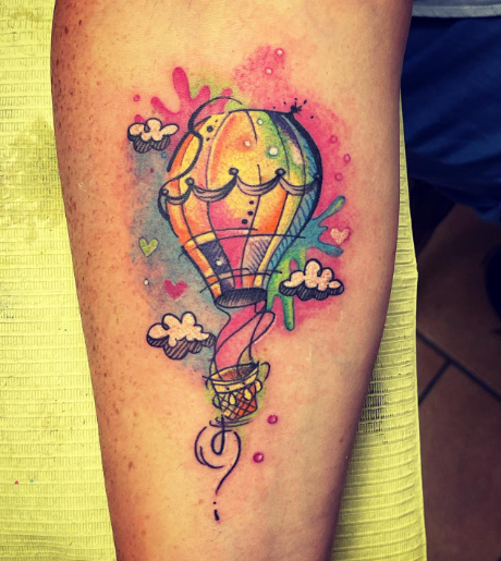 Parachute Watercolor Tattoo