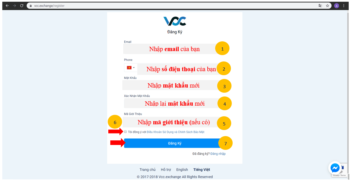 Hướng dẫn sàn VCC Exchange