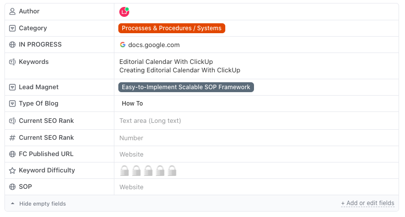 Editorial Calendar With ClickUp
