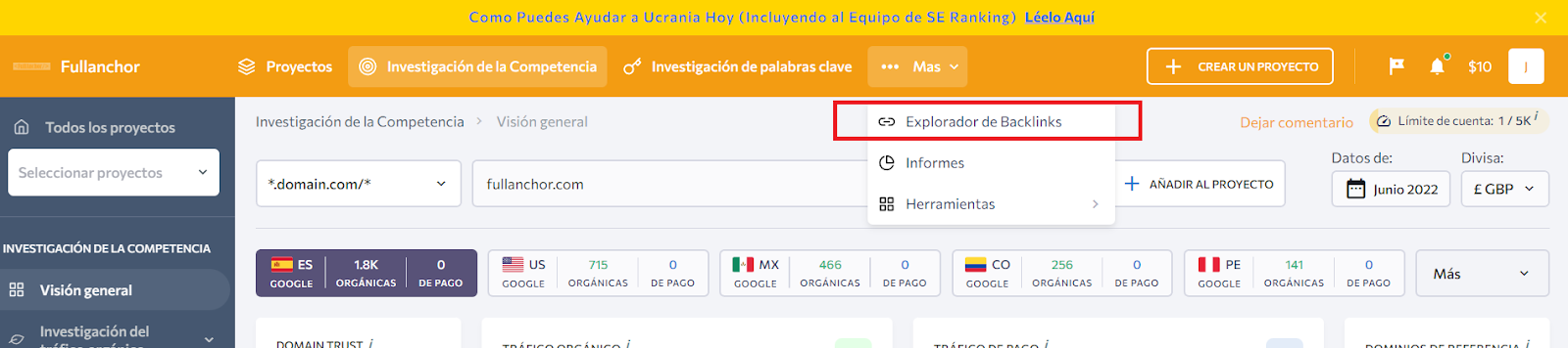 Como comprobar ver los backlinks de una página se ranking reputacion