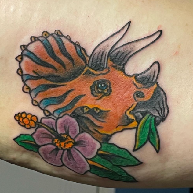 Traditional Triceratop Tattoo