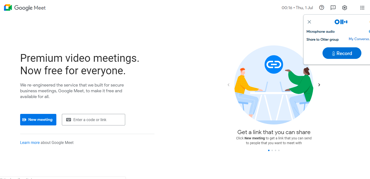 How to record a google meet call
