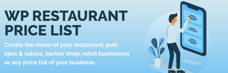 Lista de preços do restaurante WP