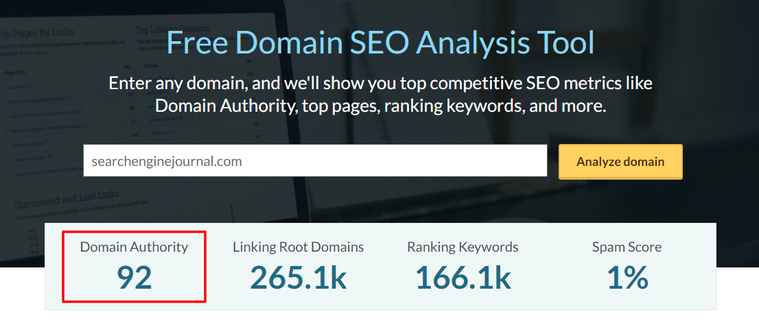  Moz Domain Analysis Results