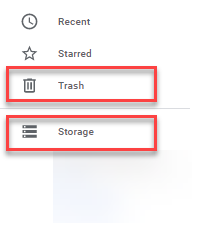 Google Drive: Trash and Storage