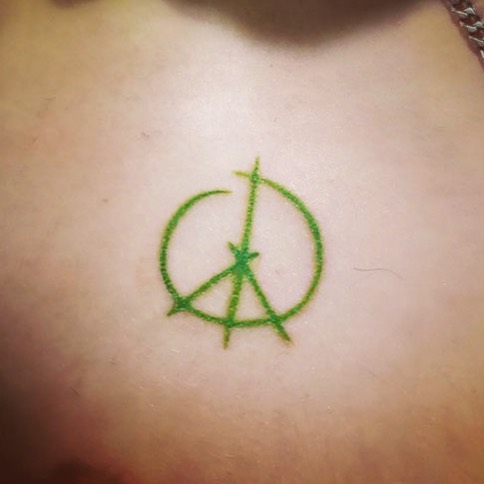 Green Inked Peace Tattoo