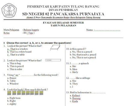 Soal bahasa inggris kelas 3 tentang pekerjaan