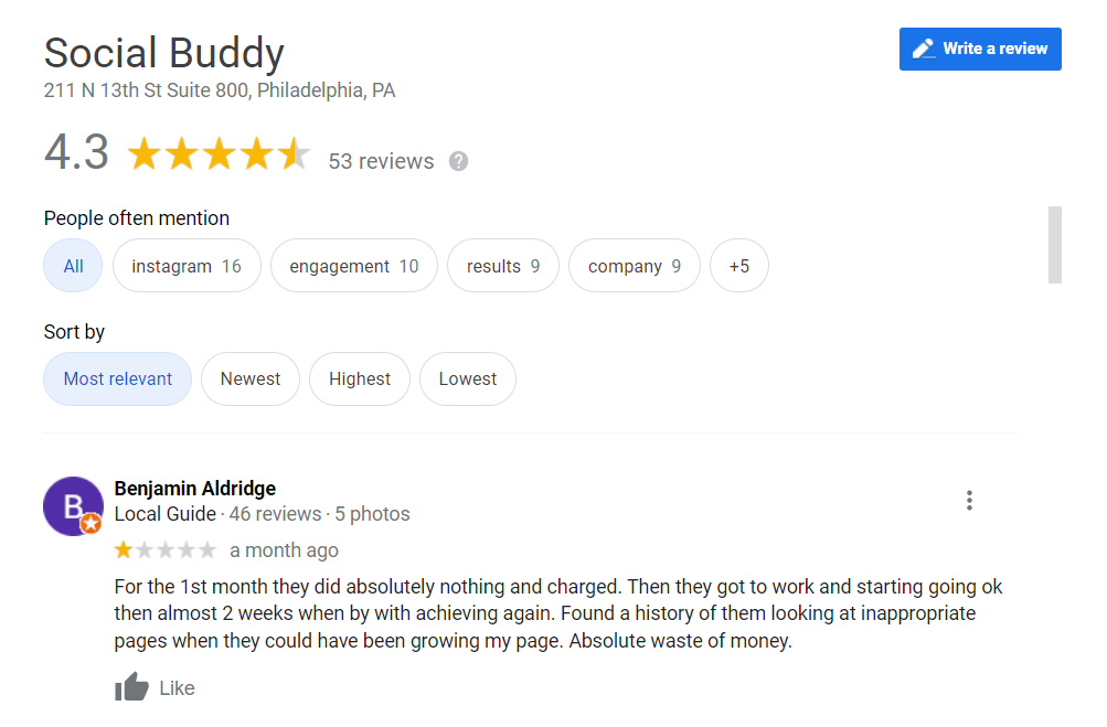 Google Reviews On Social Buddy