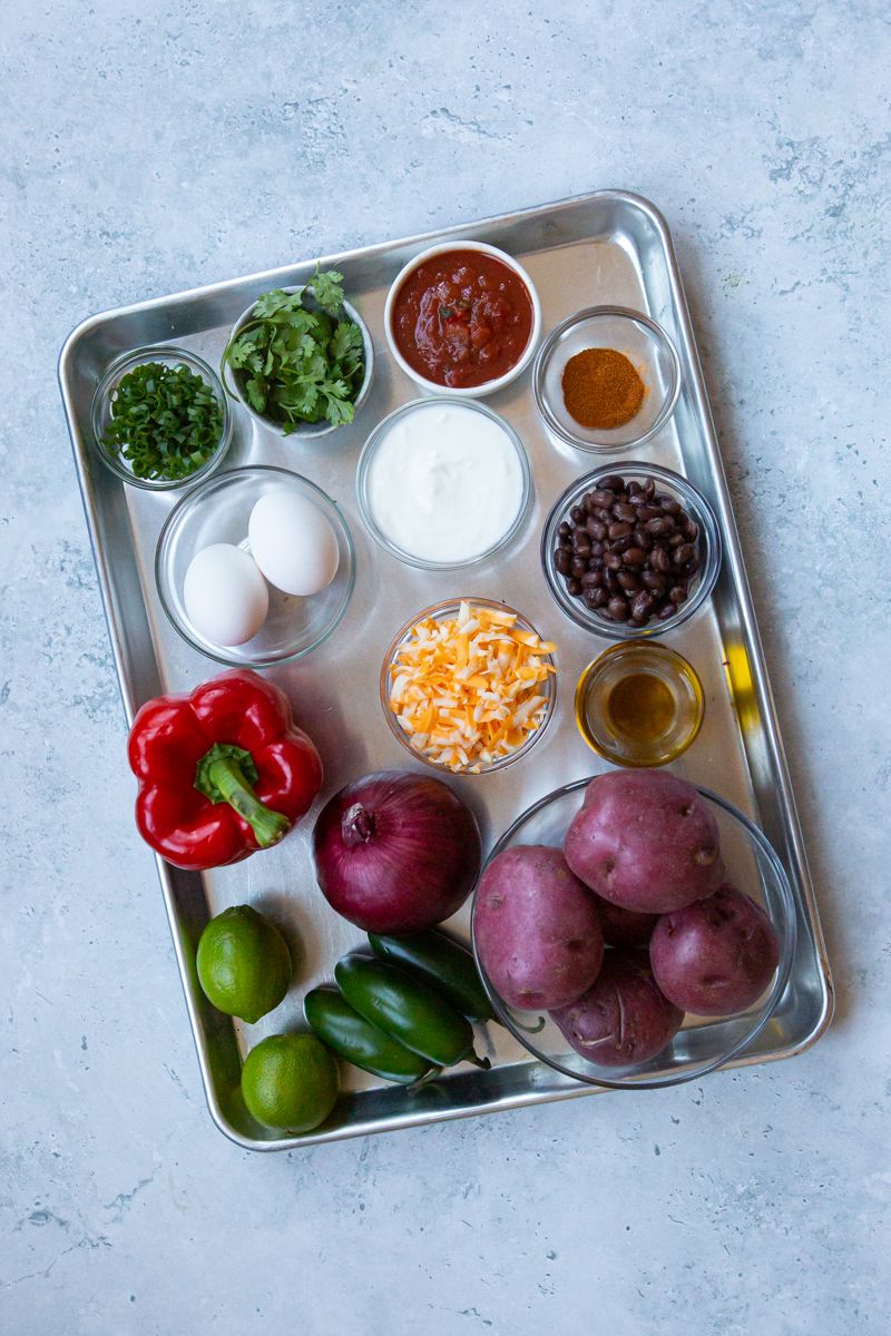 ingredients to make Mexican breakfast hash