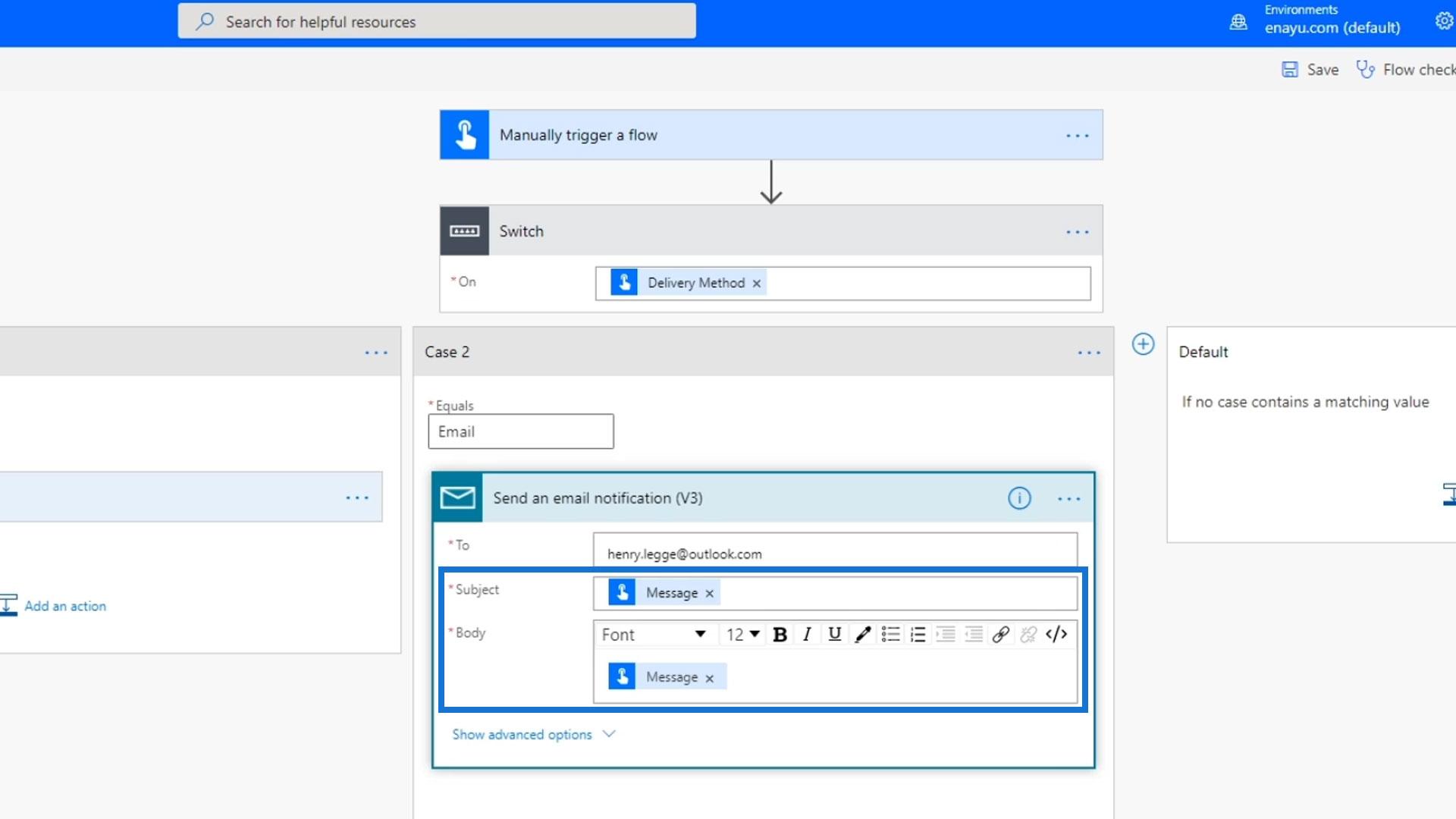 Power Automate Switch Control