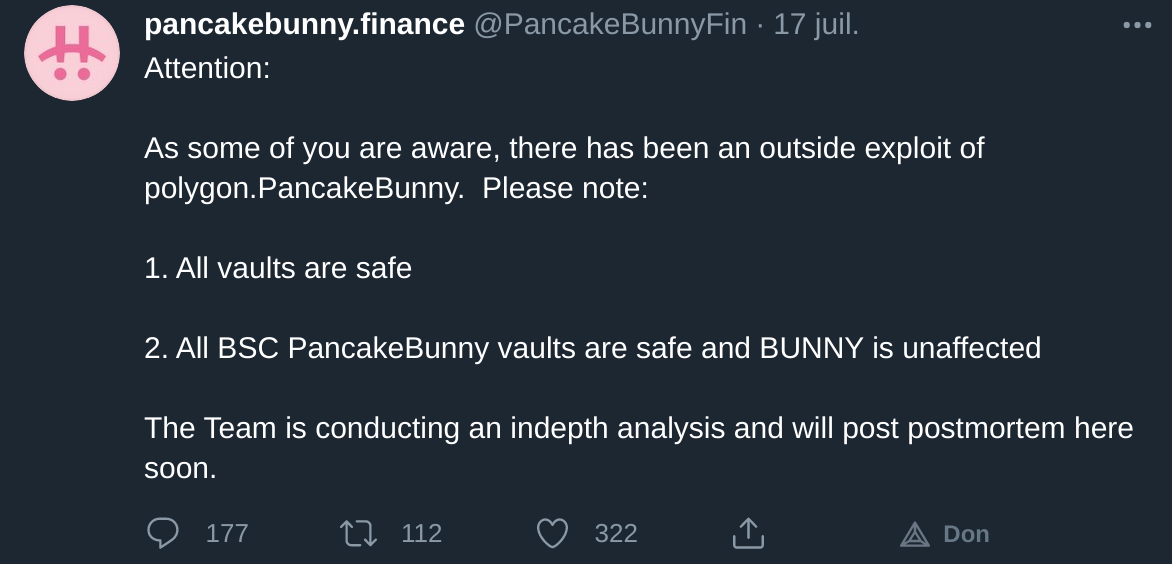 Annonce de l'attaque de Pancake Bunny