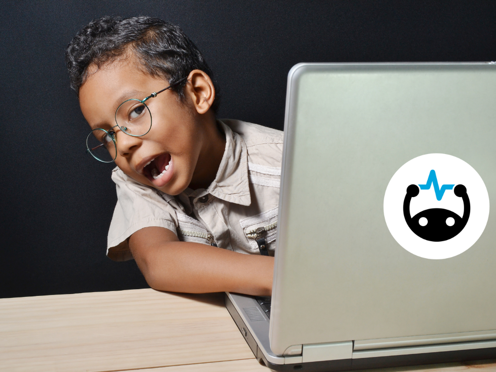 Young kid using Brainscape on computer