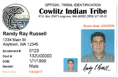 Example of an acceptable Tribal ID card. Image: State of Washington