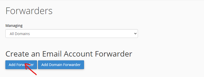 email forwarder page