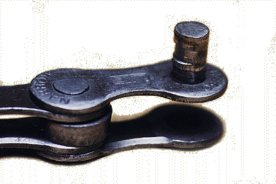 Worn chain pin