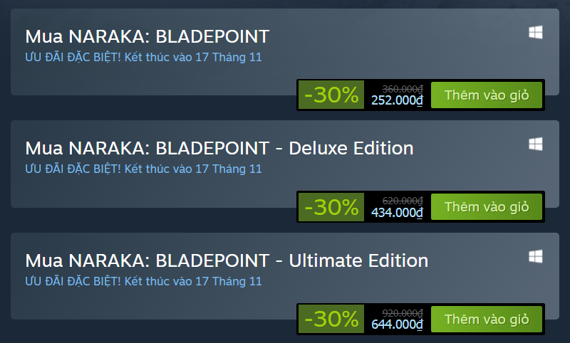 Tải ngay game sinh tồn kiếm hiệp cực đỉnh Naraka Bladepoint đang giảm giá sốc! 
