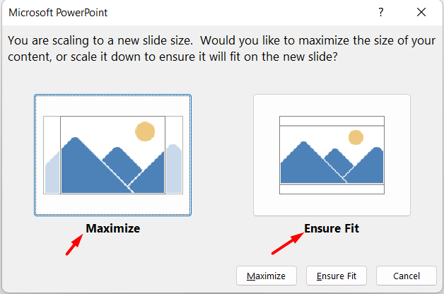 Slide Scaling options