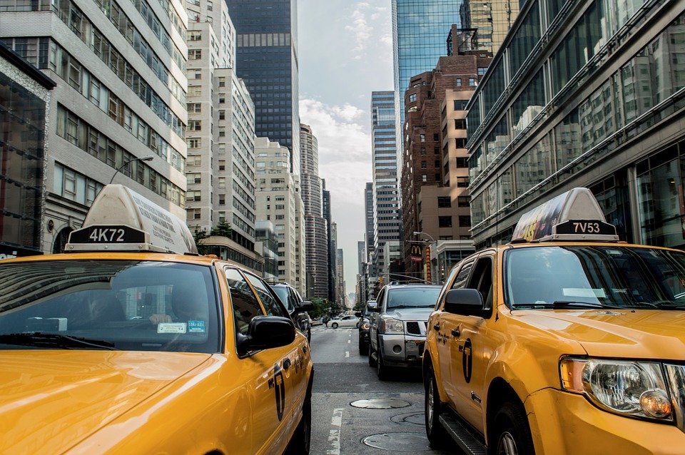 Taxi Cab, Traffic, Cab, New York, Street, Road, Nyc