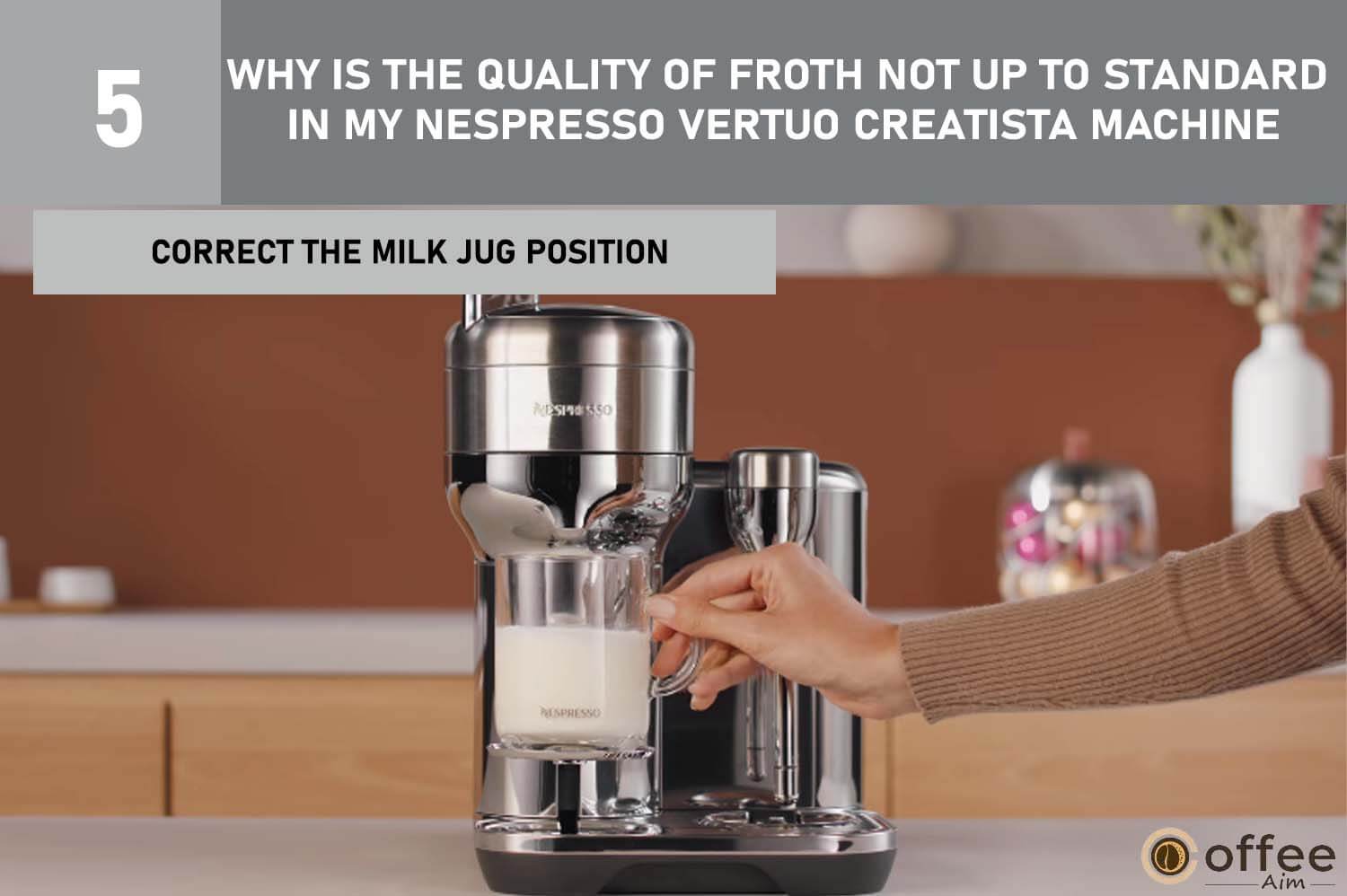 Adjust the milk jug on your Nespresso Vertuo Creatista correctly for better froth. Follow these steps in the article.